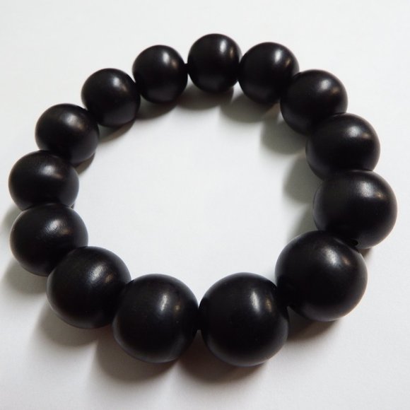 16mm top grade black Makassar Ebony wood Diospyros celebica Bracelet beads from - Picture 4 of 5